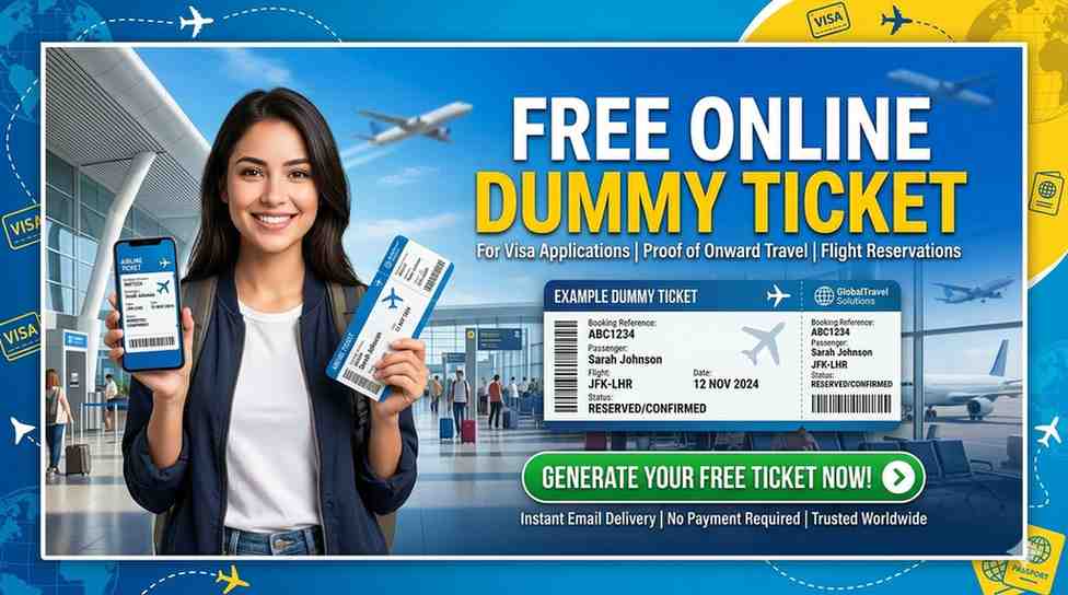 Dummy Ticket Free Online – Get Instant Flight Reservation for Visa