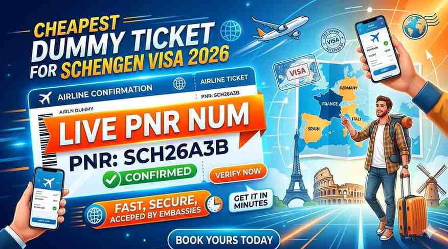 Cheapest Dummy Ticket for Schengen Visa 2026 | Live PNR Num