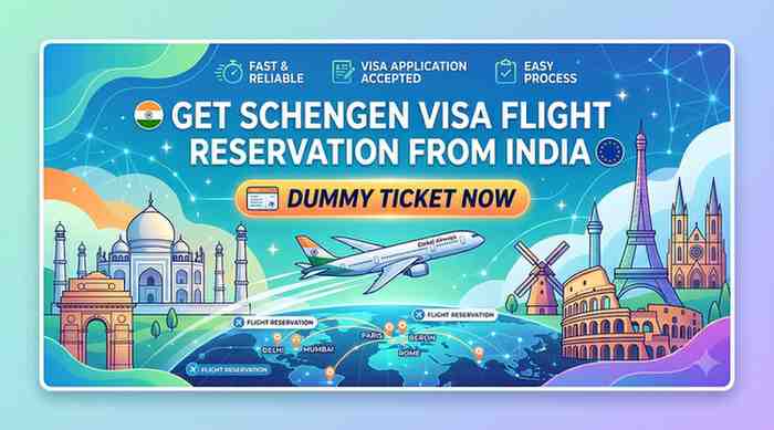 Get Schengen Visa Flight Reservation from India | Dummy Ticket Now